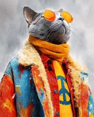 Seymour from Seattle - Hippie Cat Art Prints