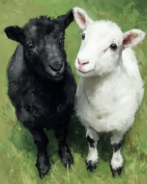 A Friendly Pair - Sheep Art Print