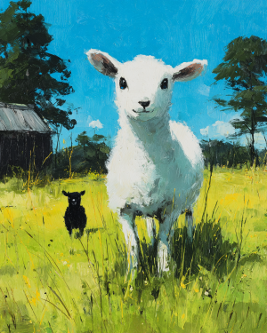 Coming Out to Play - Sheep Art Print