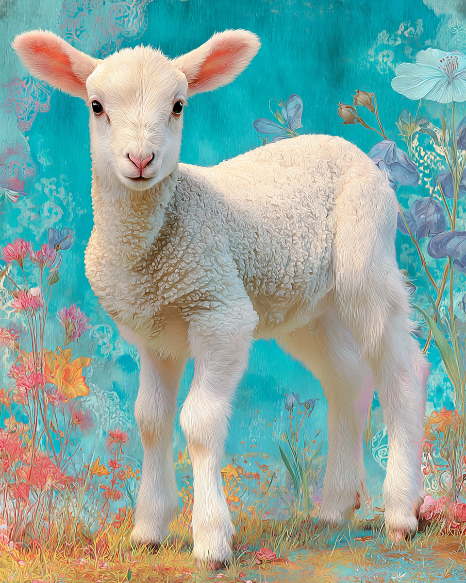 Young Lamb on a Bright Day - Sheep Art Print