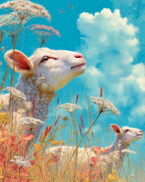 Ewes Enjoying the Day - Sheep Art Print