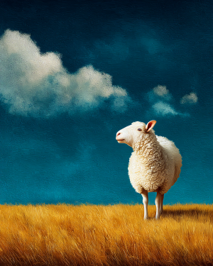 Lone Sheep - Sheep Art Print