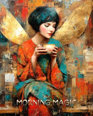 Shiela Warmglow Enjoying a Cup of Tea - Morning Magic - Faires Art Print