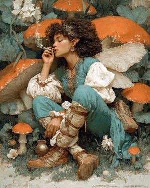 Smoky Mountain Fairy Smoking Pot - Faires Art Print