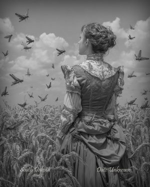 South Dakota - Observing the Locus Swarm - Vintage Style Agriculture Cryptid Photo