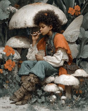 South Georgia Fairy Smoking a Marijuana Joint - Faires Art Print