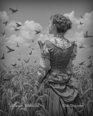 Stillwater, Minnesota - Observing the Locus Swarm - Vintage Style Agriculture Cryptid Photo