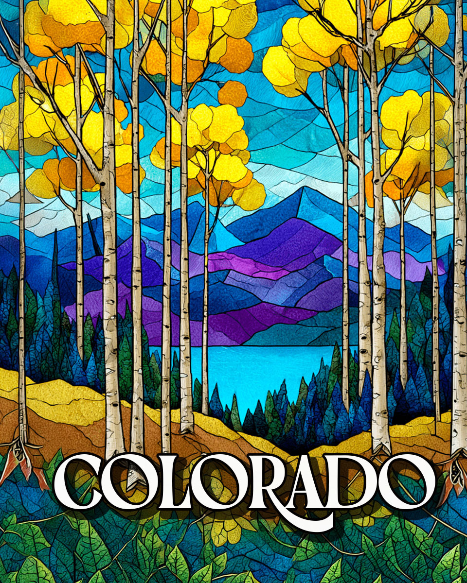 Stylized Aspensl - Colorado Souvenir Art Print