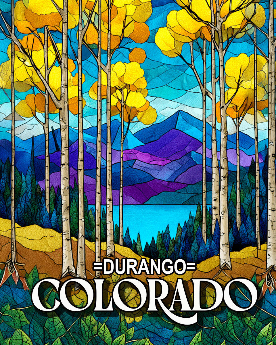 Stylized Aspensl -  Durango Souvenir Art Print