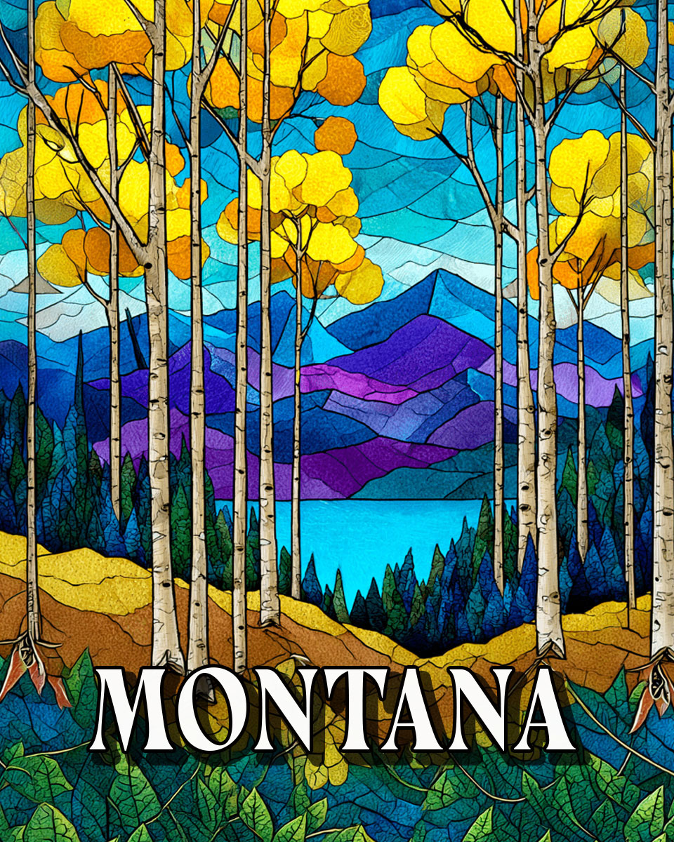 Stylized Aspensl -  Montana Souvenir Art Print