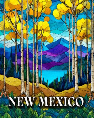 Stylized Aspensl -  New Mexico Souvenir Art Print