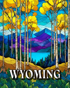 Stylized Aspensl -  Wyoming Souvenir Art Print