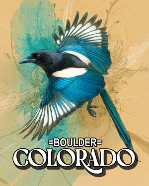 Stylized Magpie - Boulder Colorado Souvenir Art Print.jpg