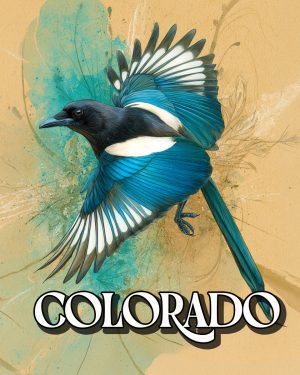 Stylized Magpie - Colorado Souvenir Art Print