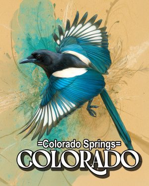 Stylized Magpie - Colorado Springs Souvenir Art Print