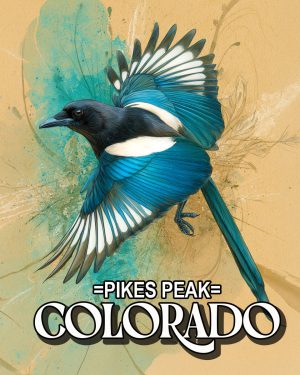Stylized Magpie -  Pikes Peak Souvenir Art Print