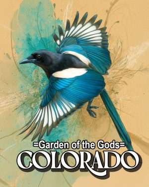 Stylized Magpie - Garden of the Gods Souvenir Art Print