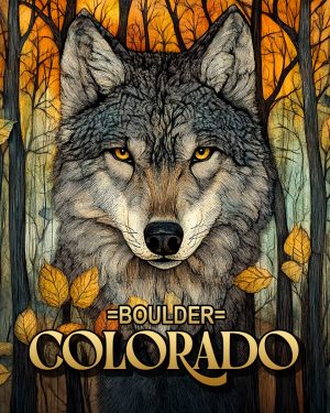 Stylized Wolf - Boulder Colorado Souvenir Art Print.jpg