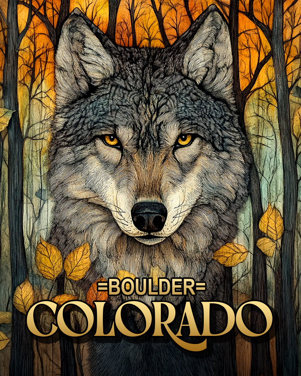 Stylized Wolf - Boulder Colorado Souvenir Art Print.jpg