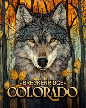 Stylized Wolf - Breckenridge, Colorado Souvenir Art Print