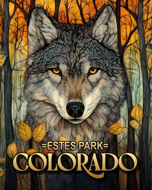 Stylized Wolf -  Estes Park Souvenir Art Print