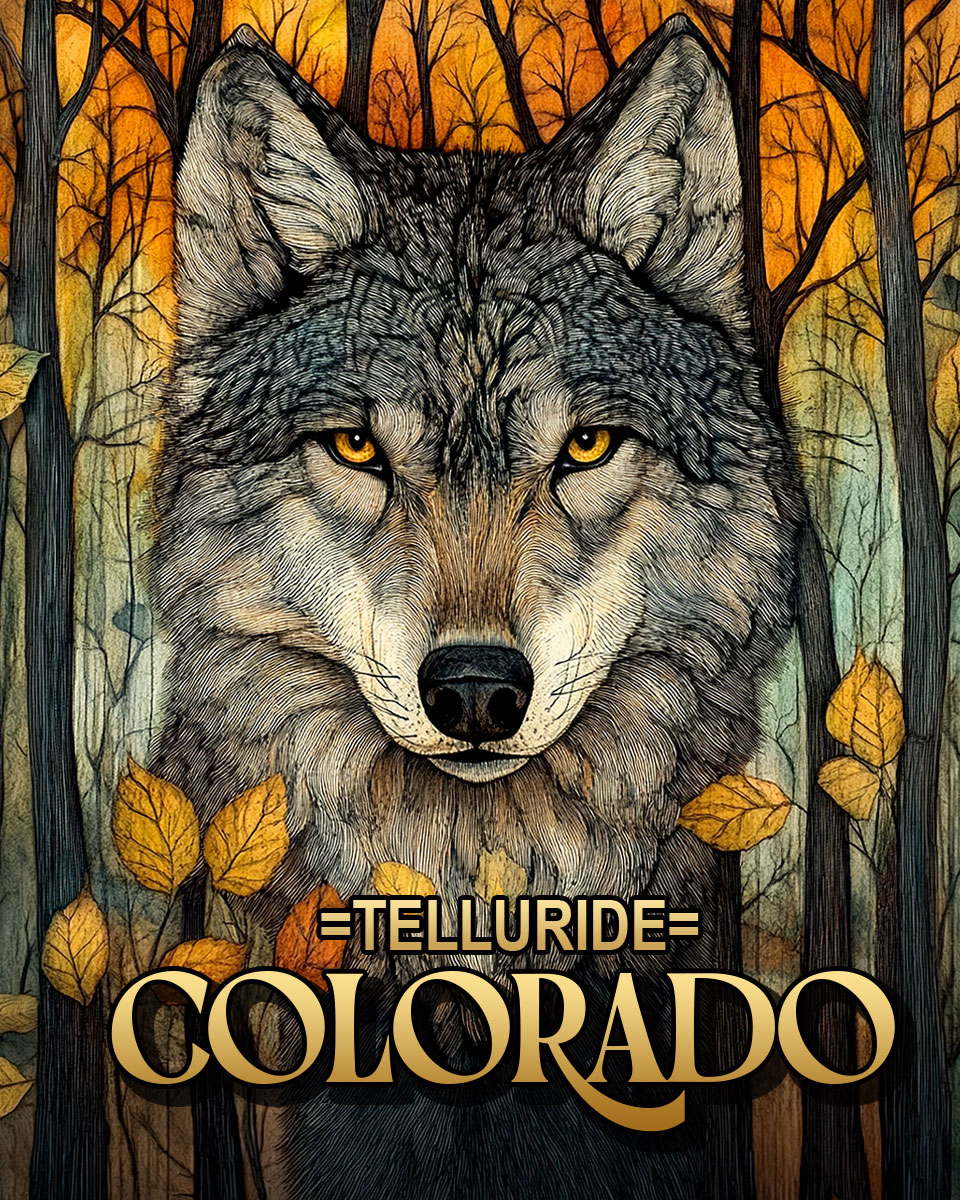 Stylized Wolf -  Telluride Souvenir Art Print
