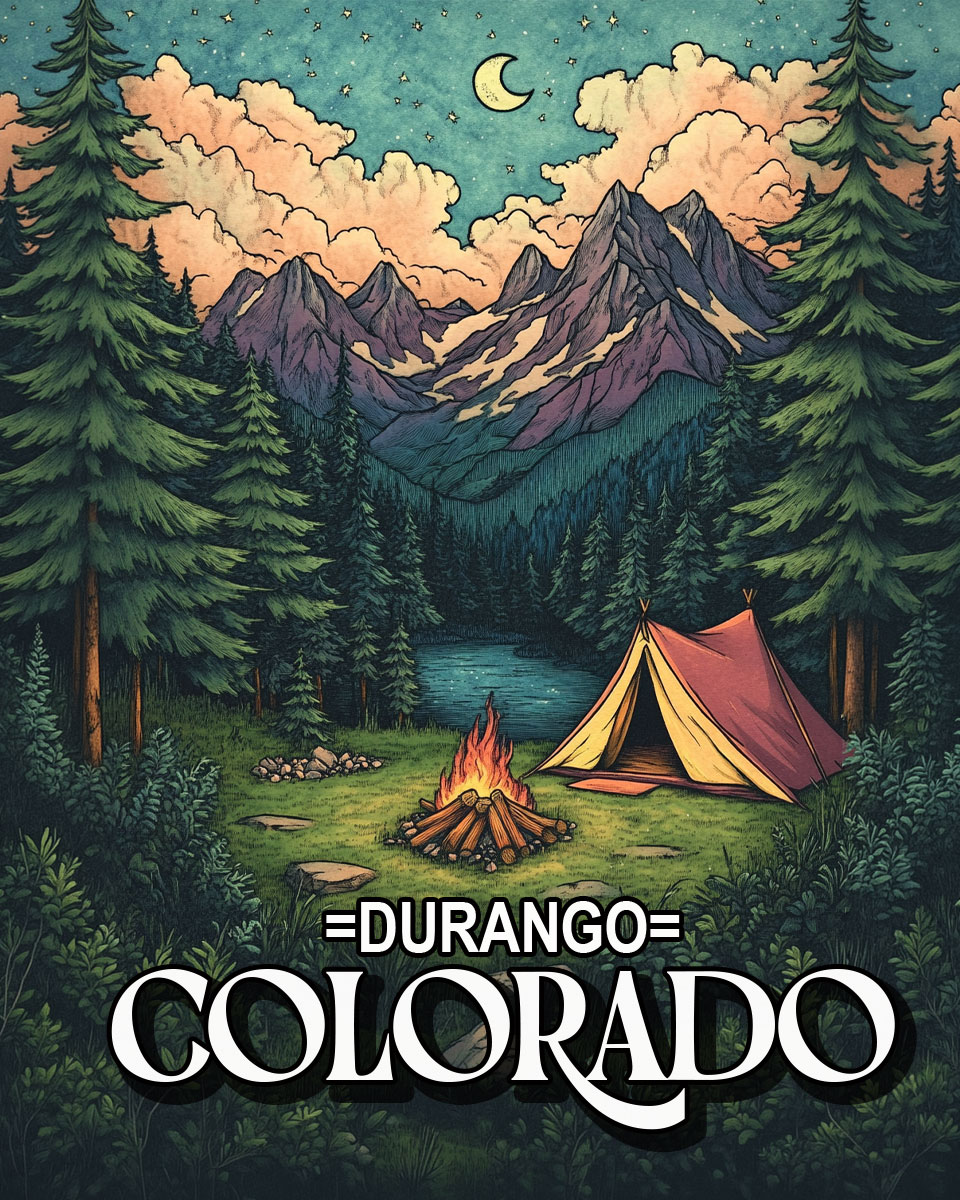 Summer Camping -  Durango Souvenir Art Print