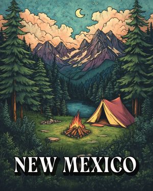 Summer Camping -  New Mexico Souvenir Art Print