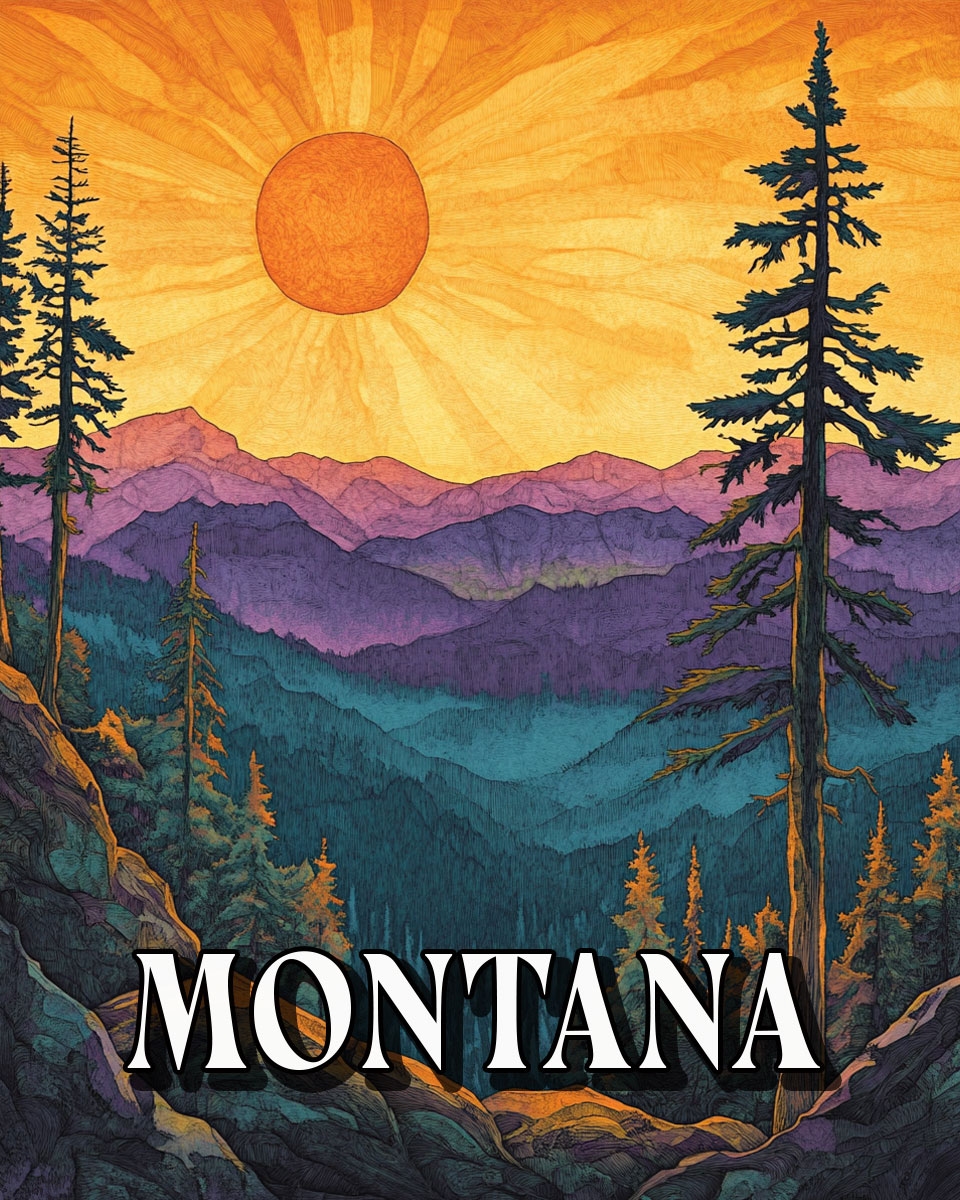 Sunny Summer Day -  Montana Souvenir Art Print