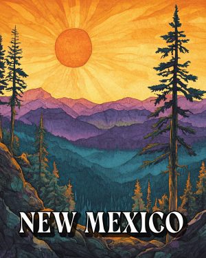 Sunny Summer Day -  New Mexico Souvenir Art Print
