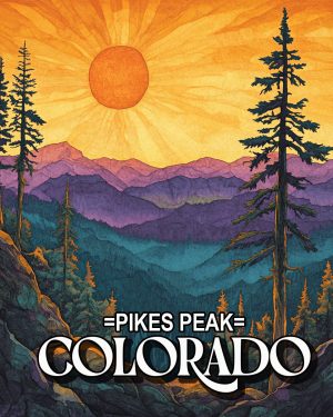 Sunny Summer Day -  Pikes Peak Souvenir Art Print
