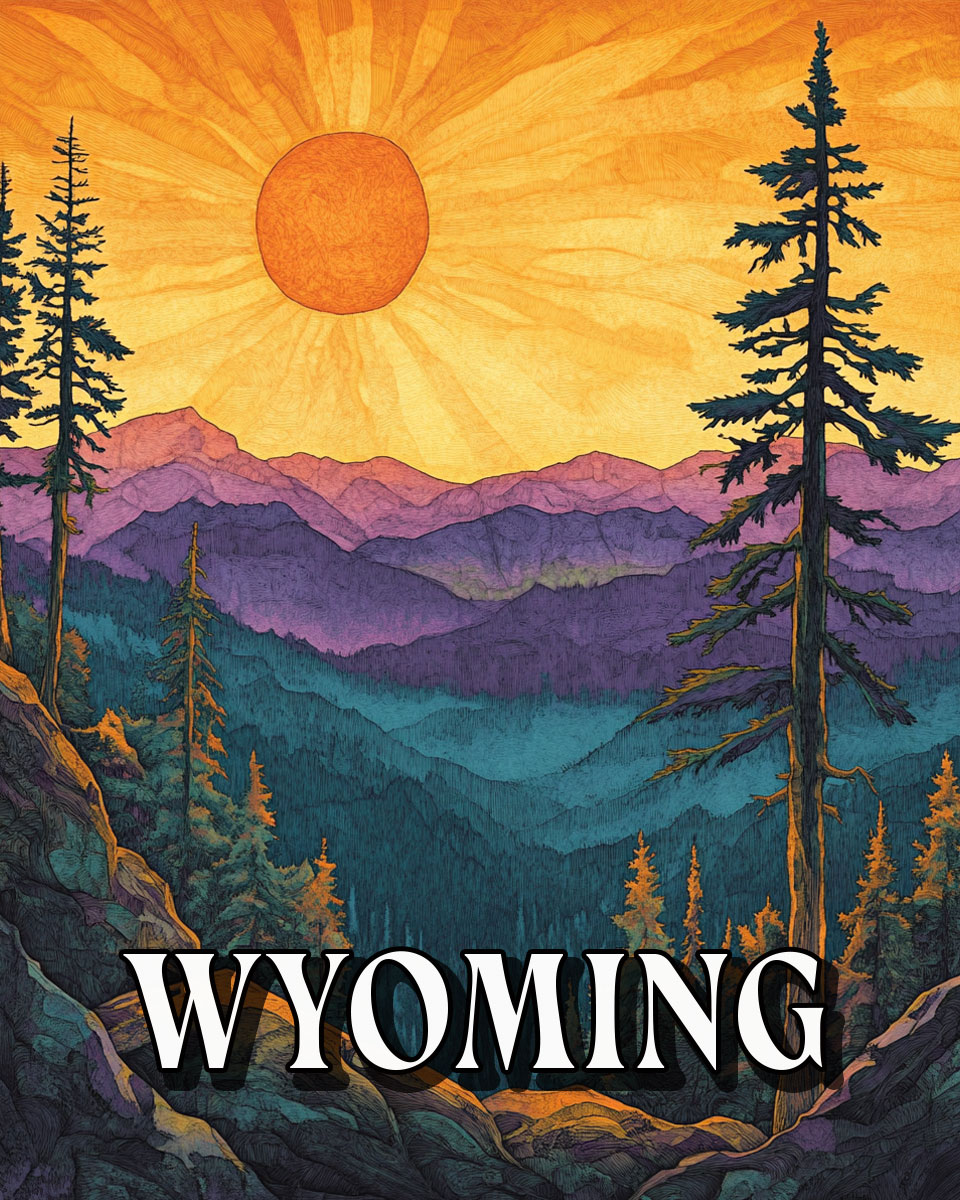 Sunny Summer Day -  Wyoming Souvenir Art Print
