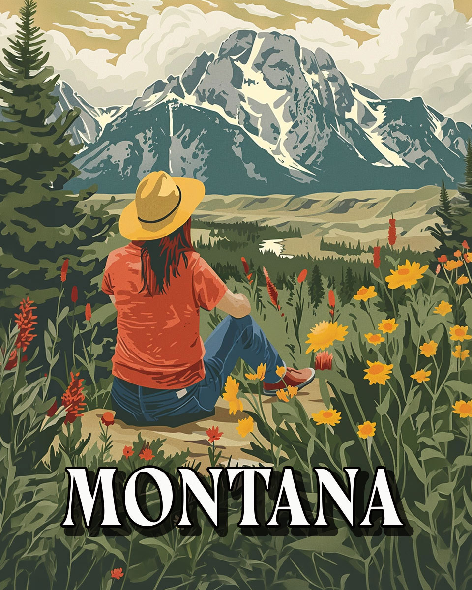 Taking in the View -  Montana Souvenir Art Print