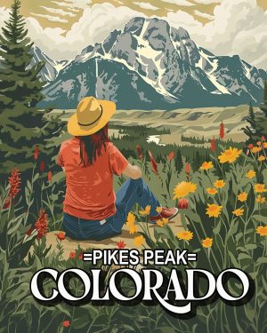 Taking in the View -  Pikes Peak Souvenir Art Print