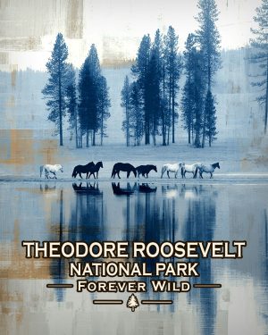 Theodore Roosevelt National Park North Dakota - Forever Wild Horse Herd Souvenir Art Print
