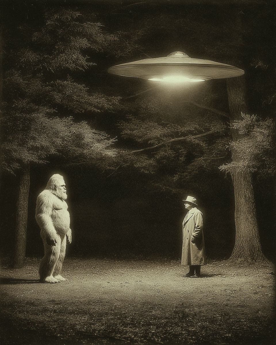 They Run Away From Me Too! -  Funny Bigfoot Alien Artwork