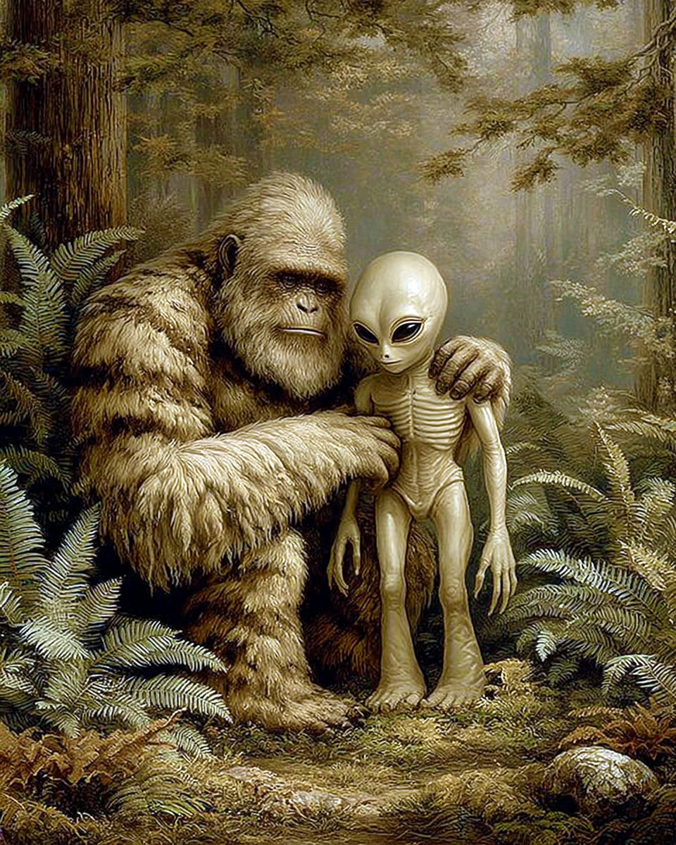 Throw It! I'm Wide Open -  Funny Bigfoot Artwork