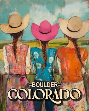 Three Cowgirls - Boulder Colorado Souvenir Art Print.jpg