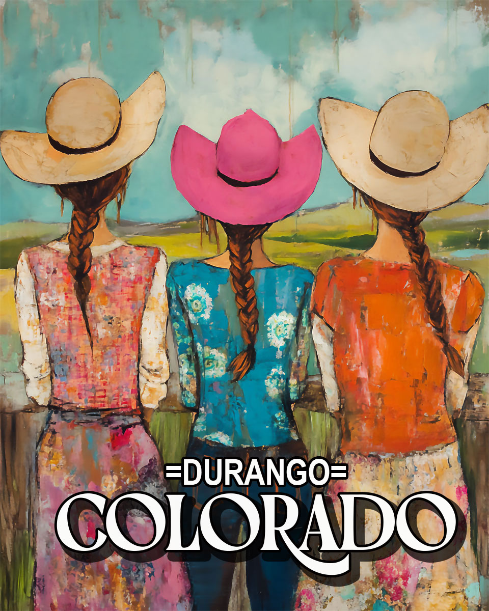 Three Cowgirls -  Durango Souvenir Art Print