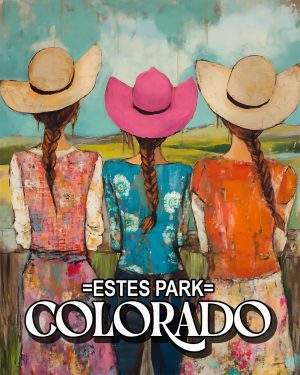 Three Cowgirls -  Estes Park Souvenir Art Print
