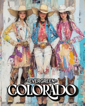 Three Stylish Cowgirls - Boulder Colorado Souvenir Art Print.jpg