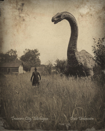 Traverse City, Michigan - Friend or Foe - Vintage Style Agriculture Cryptid Photo