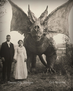 Traverse City, Michigan - Our Pet Grew - Vintage Style Agriculture Cryptid Photo