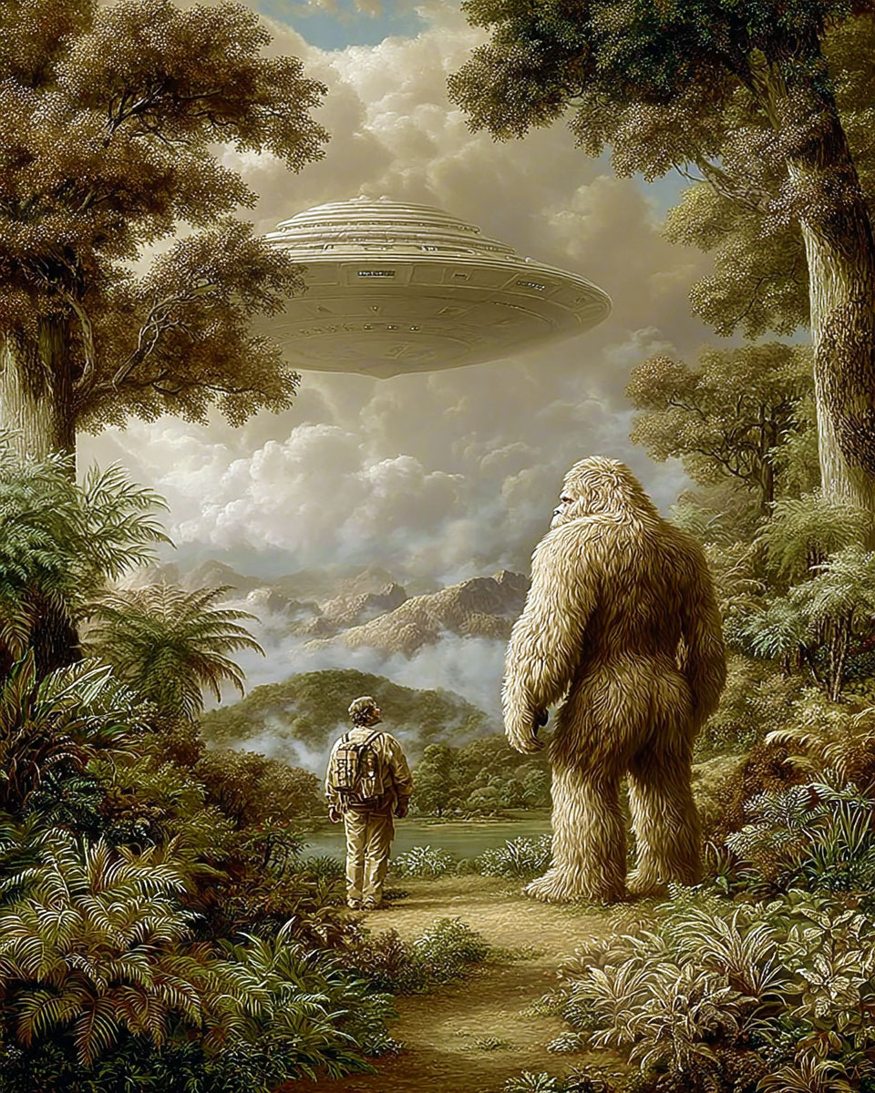 We used to Visit More Often -  Funny Bigfoot Alien Artwork