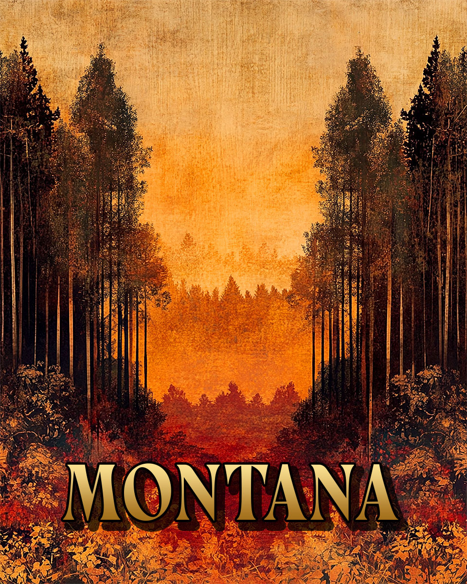 Vintage Fall Day -  Montana Souvenir Art Print
