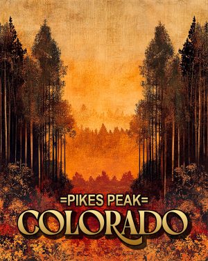 Vintage Fall Day -  Pikes Peak Souvenir Art Print