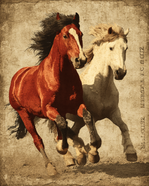 Vintage Running Horses