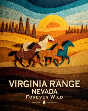 Virginia Range Nevada - Forever Wild Horse Scene Souvenir Art Print