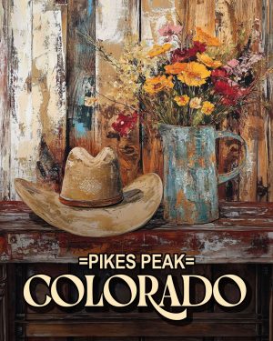 Western Still Life -  Pikes Peak Souvenir Art Print