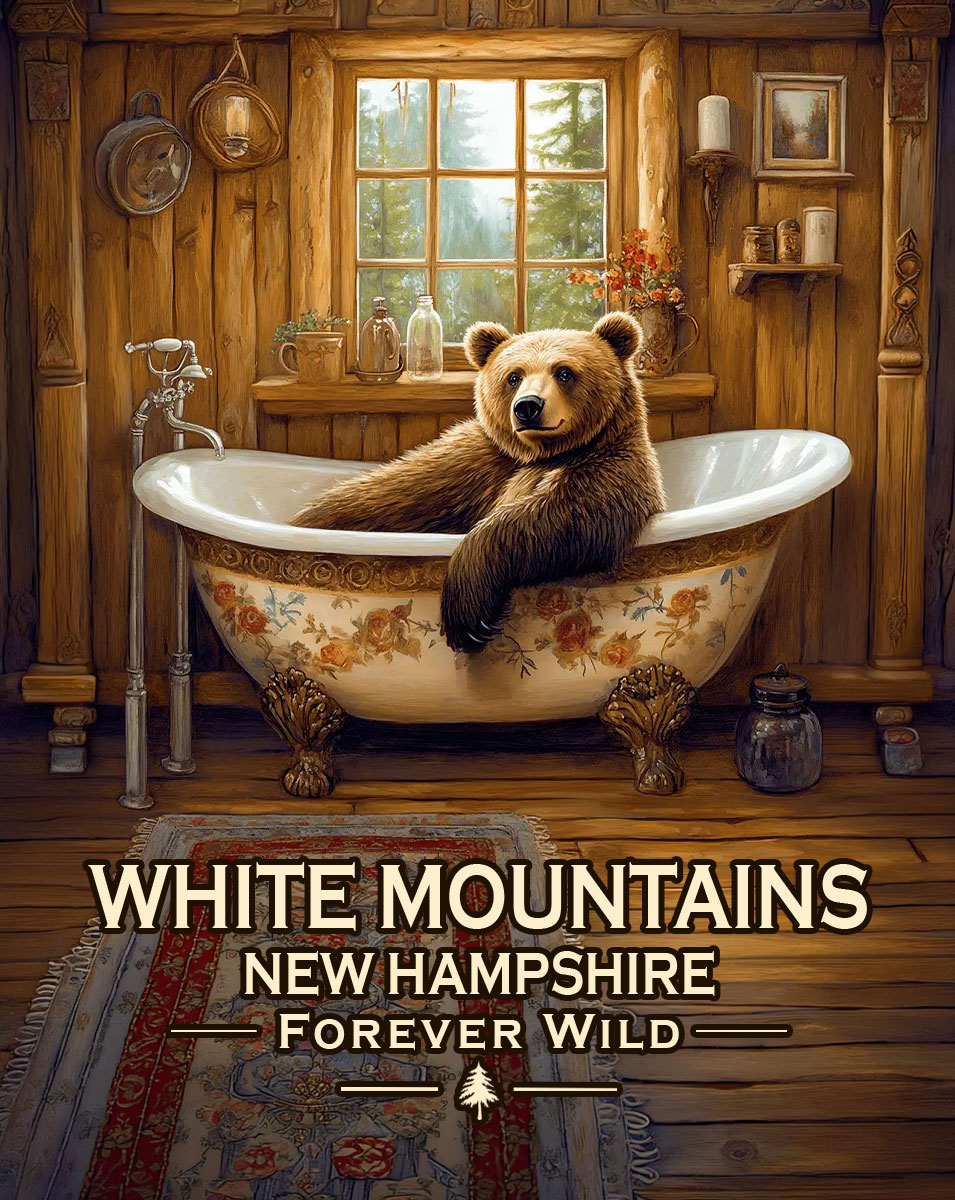 White Mountains, New Hampshire  - Forever Wild - Black Bear in Tub